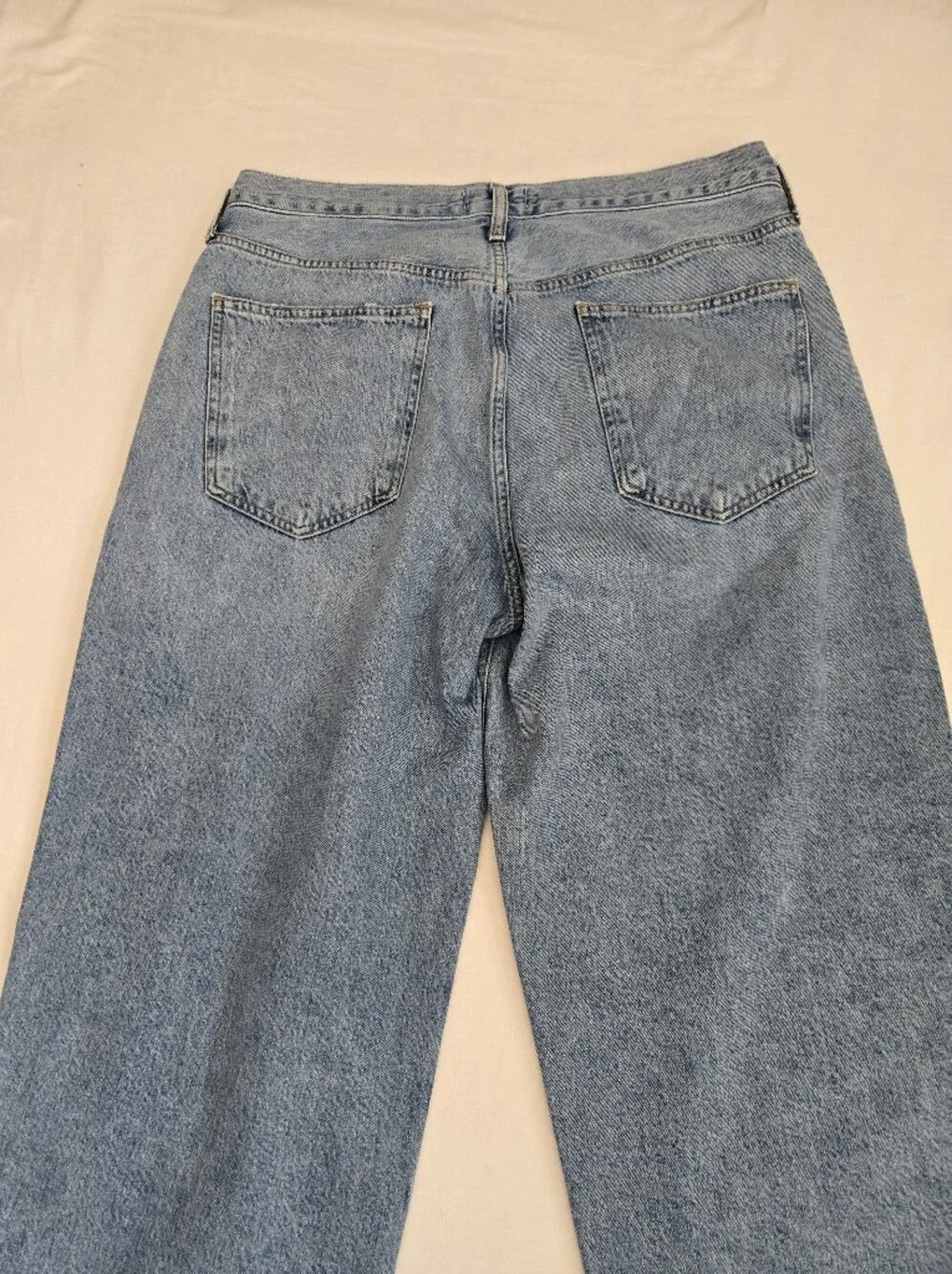Agolde Crisscross Criss Cross Wide Leg Jeans Button Fly Blue Size 32